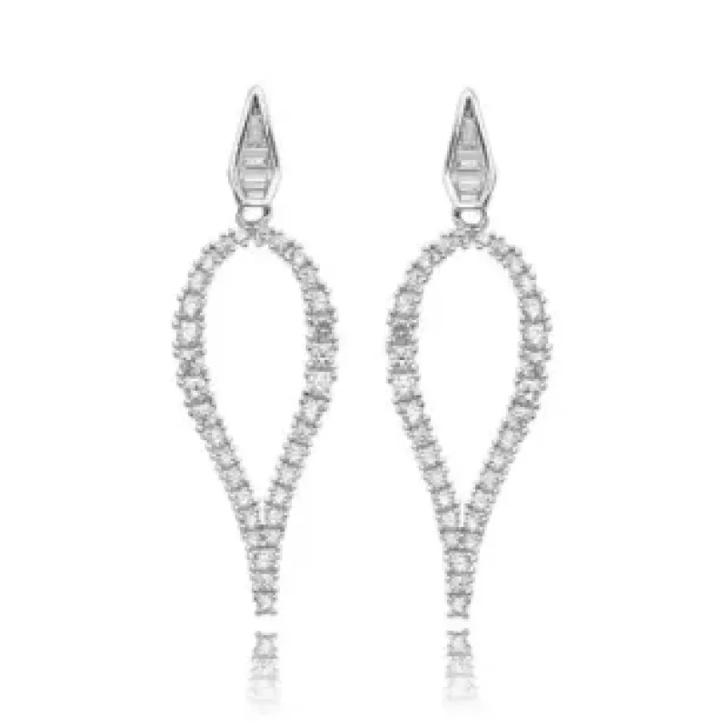 BRINCO GOTA VAZADA ZIRCONIA CRISTAL