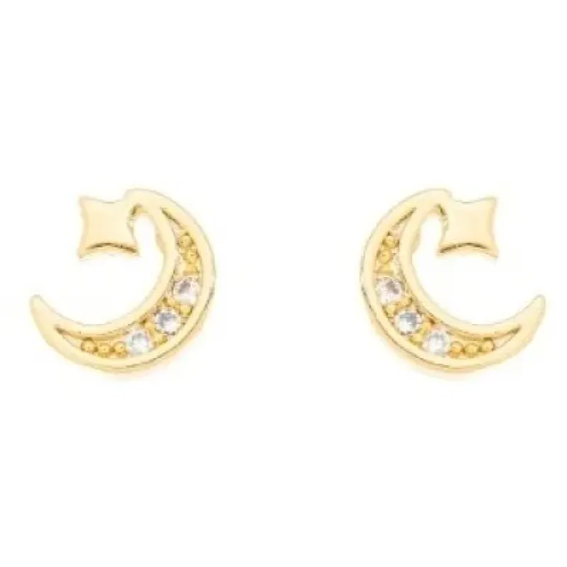 BRINCO LUA ZIRCONIA CRISTAL