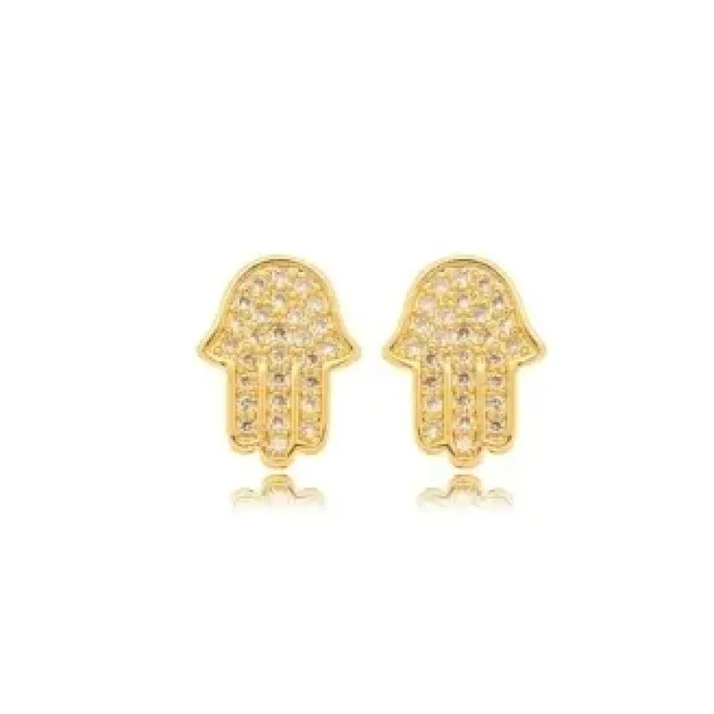 BRINCO MAO DE FATIMA ZIRCONIA CRISTAL