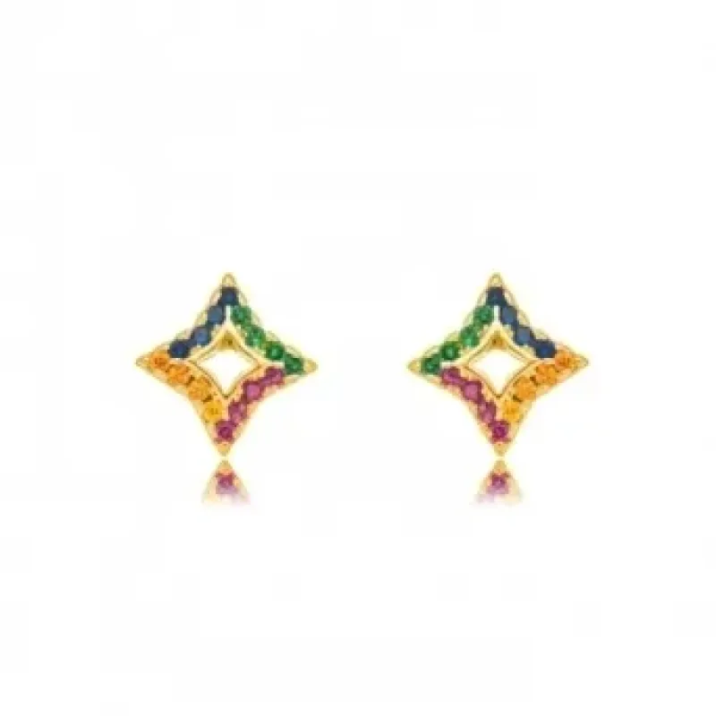 BRINCO QUADRADO ZIRCONIA COLOR