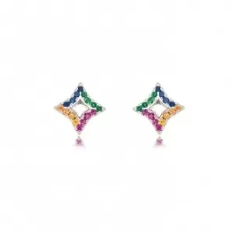 BRINCO QUADRADO ZIRCONIA COLOR