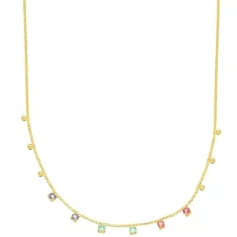 COLAR CHOKER CRISTAIS COLOR
