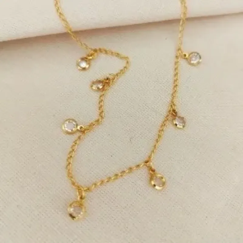 COLAR CHOKER PINGENTES CRISTAL