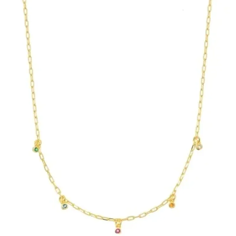 COLAR CHOKER PINGENTES ZIRCONIA COLOR