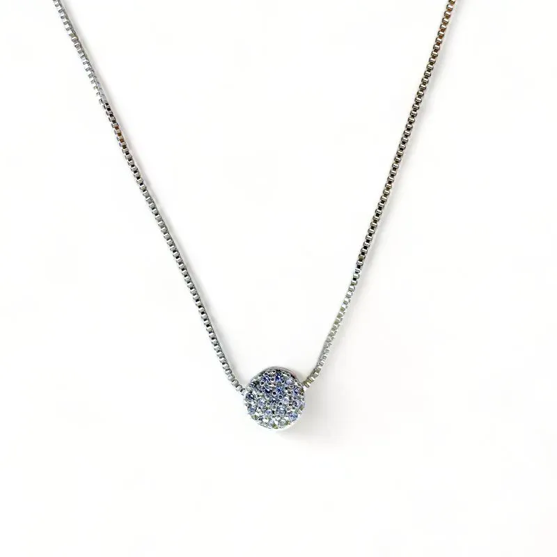 COLAR PINGENTE CIRCULO ZIRCONIA CRISTAL
