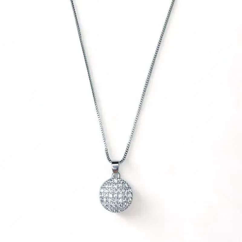 COLAR PINGENTE CIRCULO ZIRCONIA CRISTAL