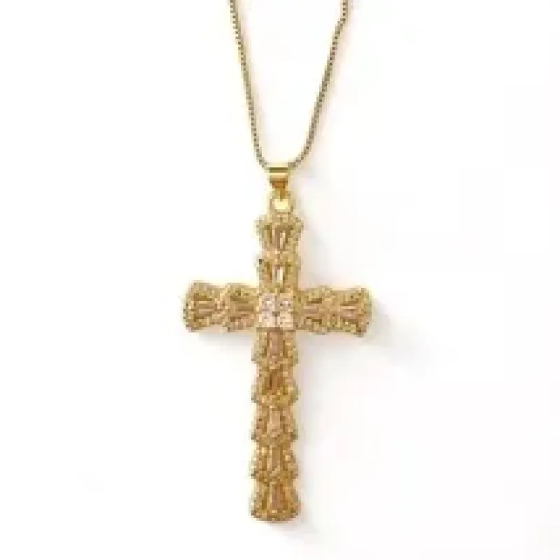 COLAR PINGENTE CRUZ ZIRCONIA CRISTAL