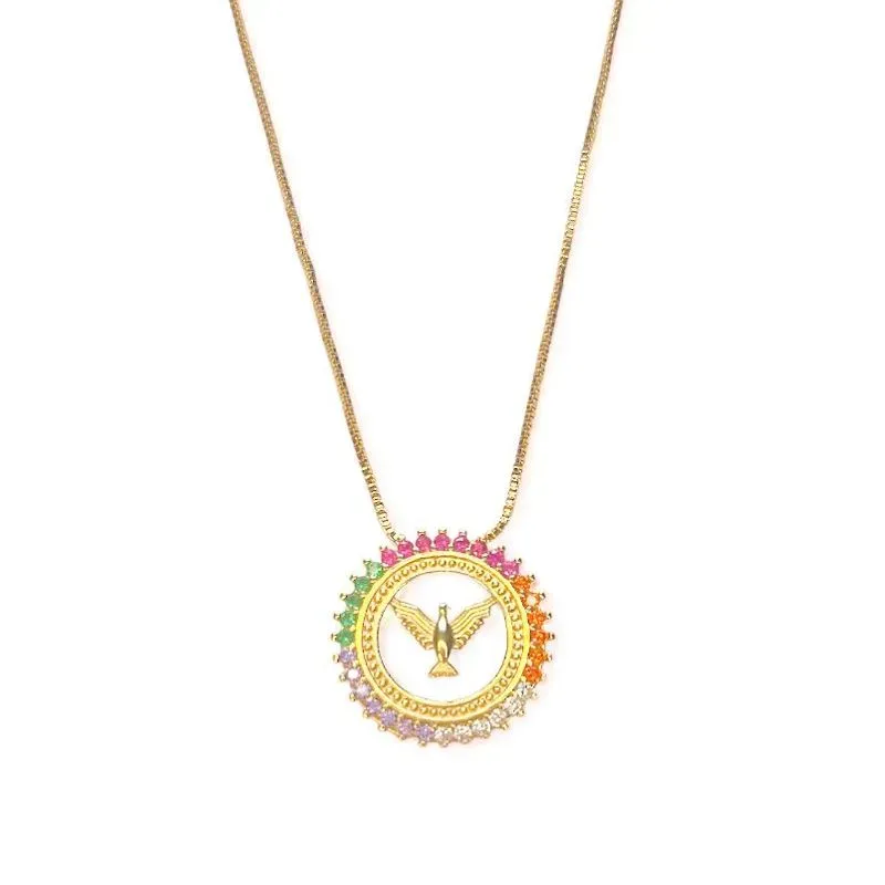 COLAR PINGENTE ESPIRITO SANTO ZIRCONIA COLOR