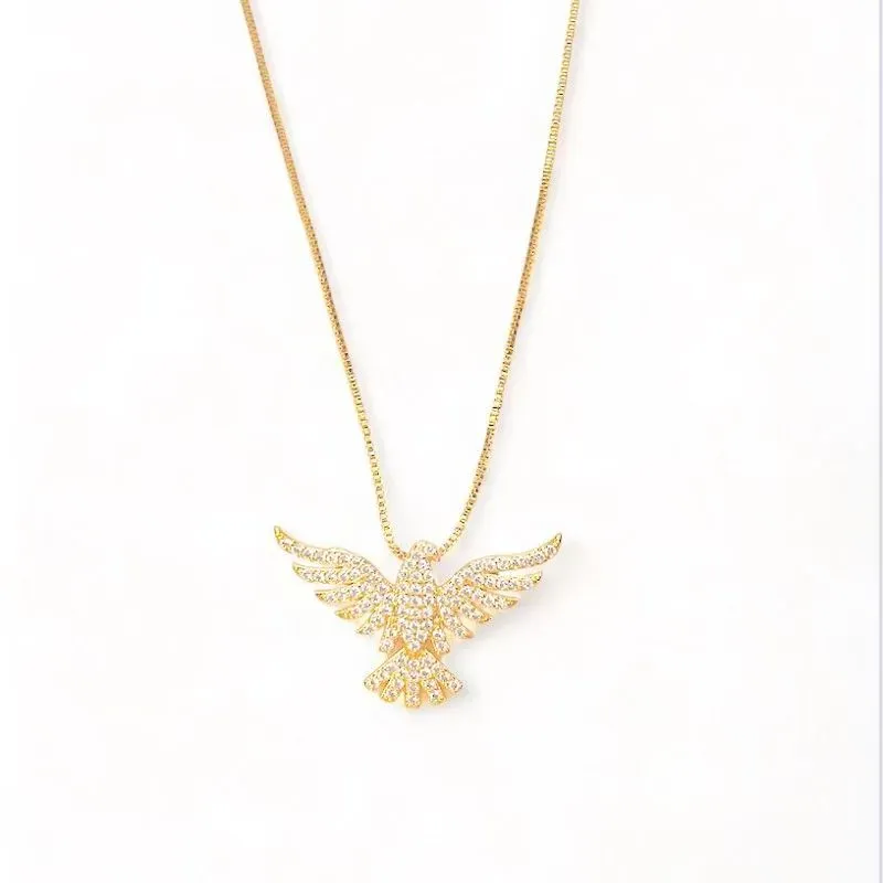 COLAR PINGENTE ESPIRITO SANTO ZIRCONIA CRISTAL