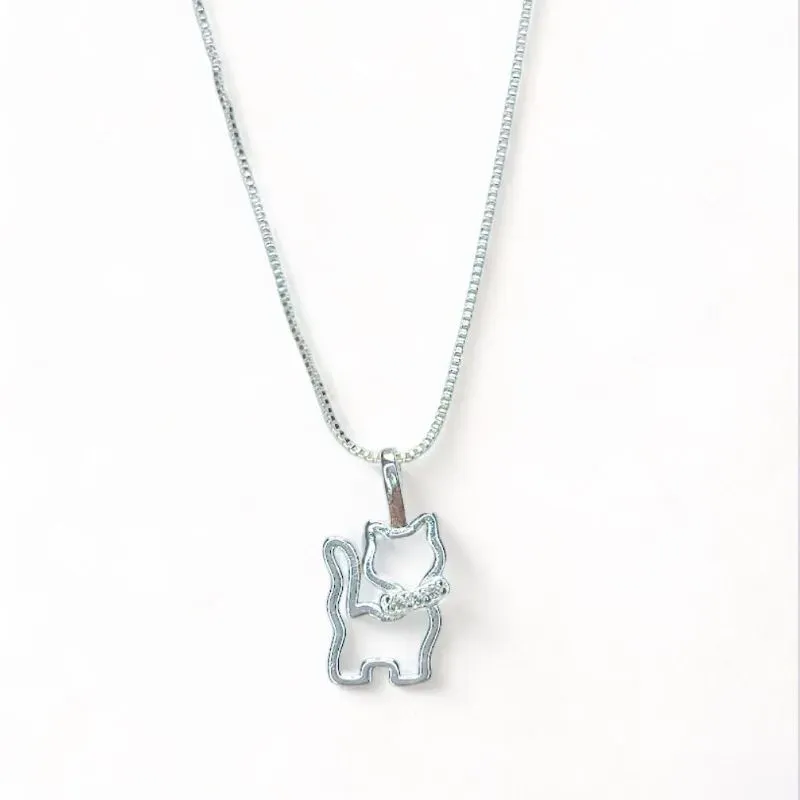 COLAR PINGENTE GATINHO ZIRCONIA CRISTAL