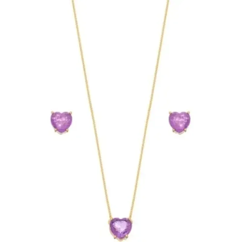 CONJUNTO CORACAO AMETISTA