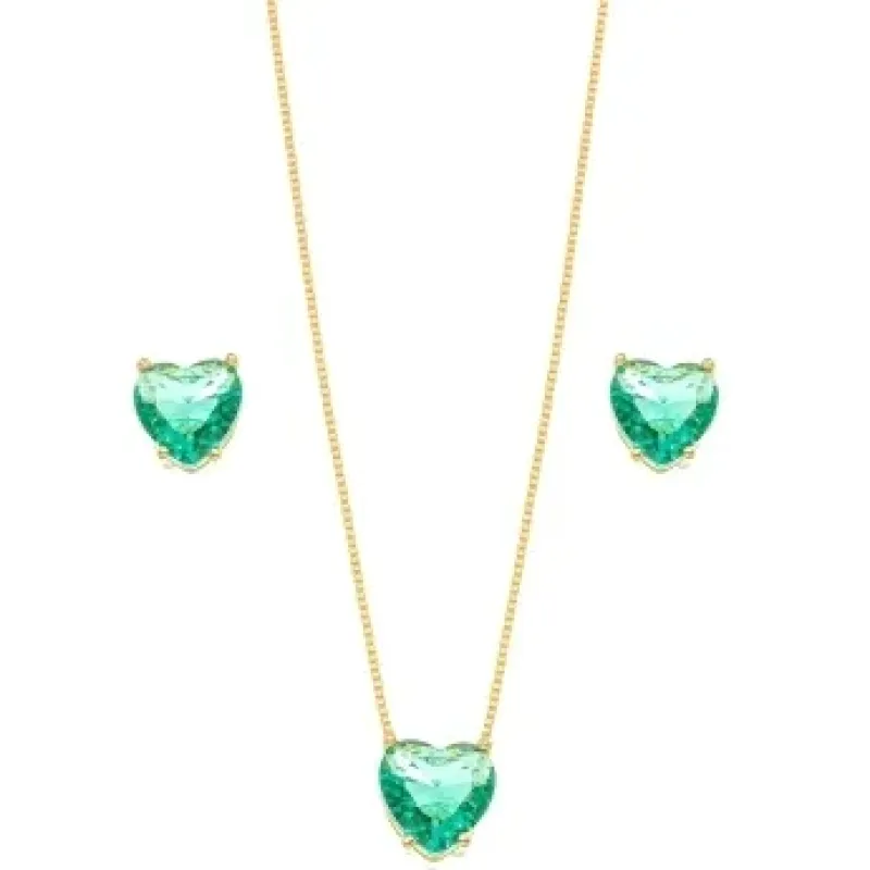 CONJUNTO CORACAO PEDRA TURMALINA