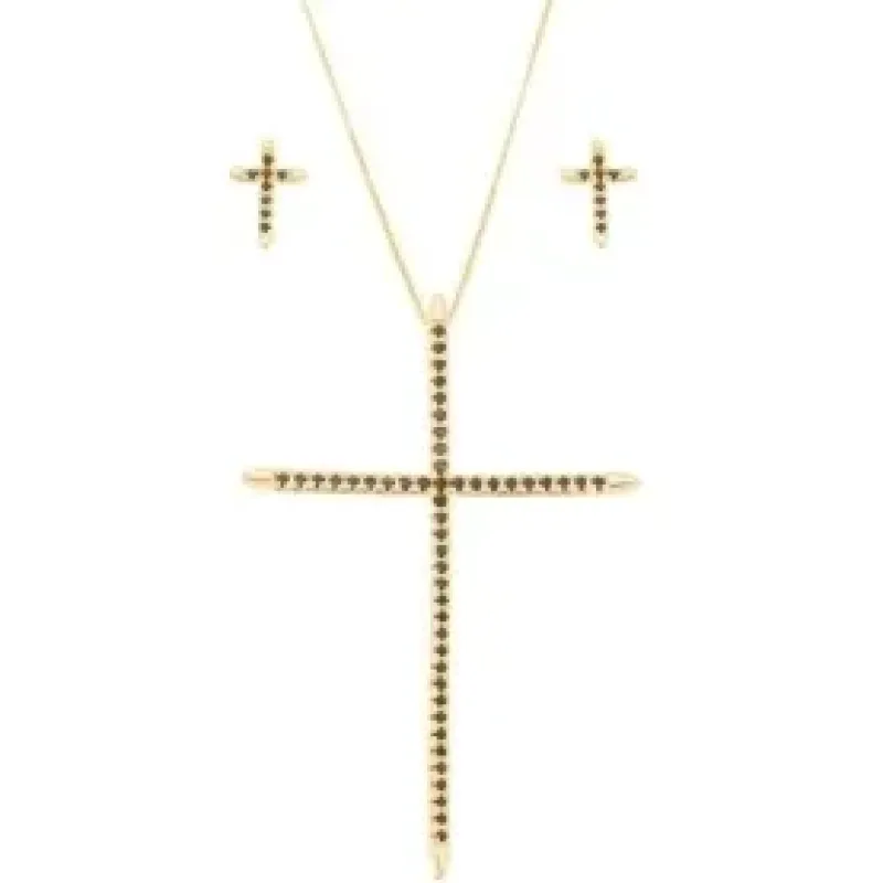 CONJUNTO CRUZ ZIRCONIA ONIX