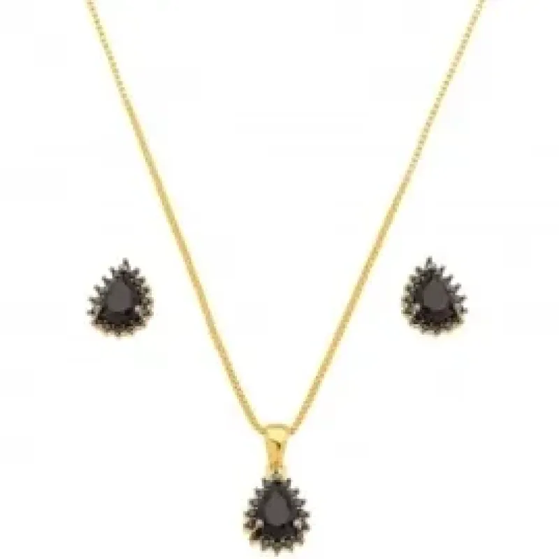 CONJUNTO GOTA ZIRCONIA ONIX