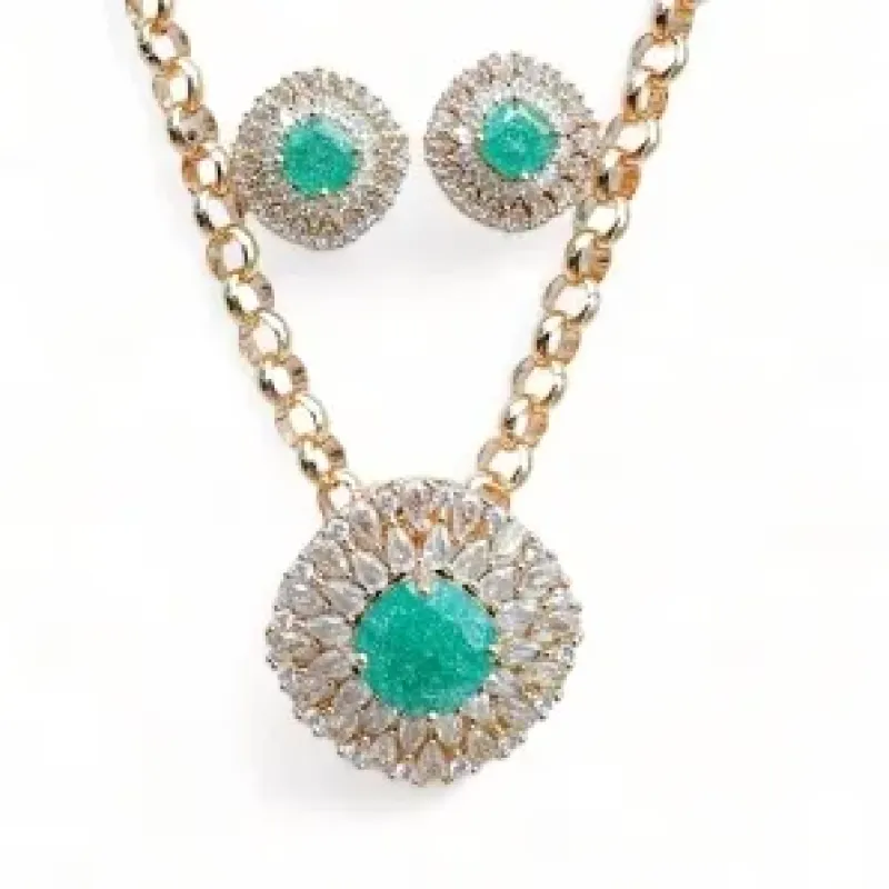 CONJUNTO QUADRADO CRAVEJADO TURMALINA ZIRCONIA CRISTAL