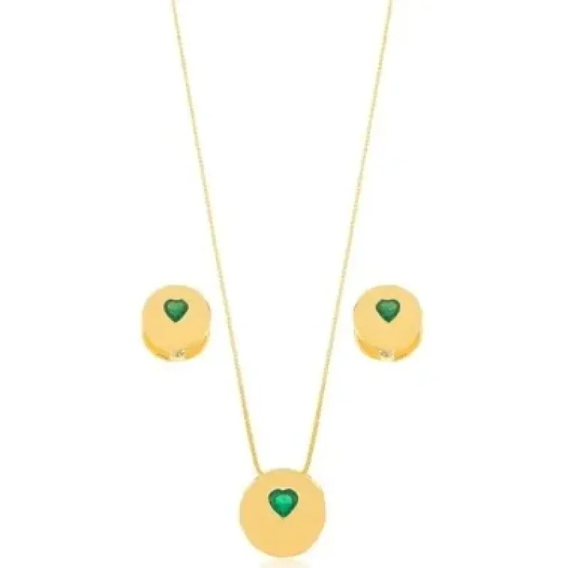 CONJUNTO REDONDO CORACAO ESMERALDA