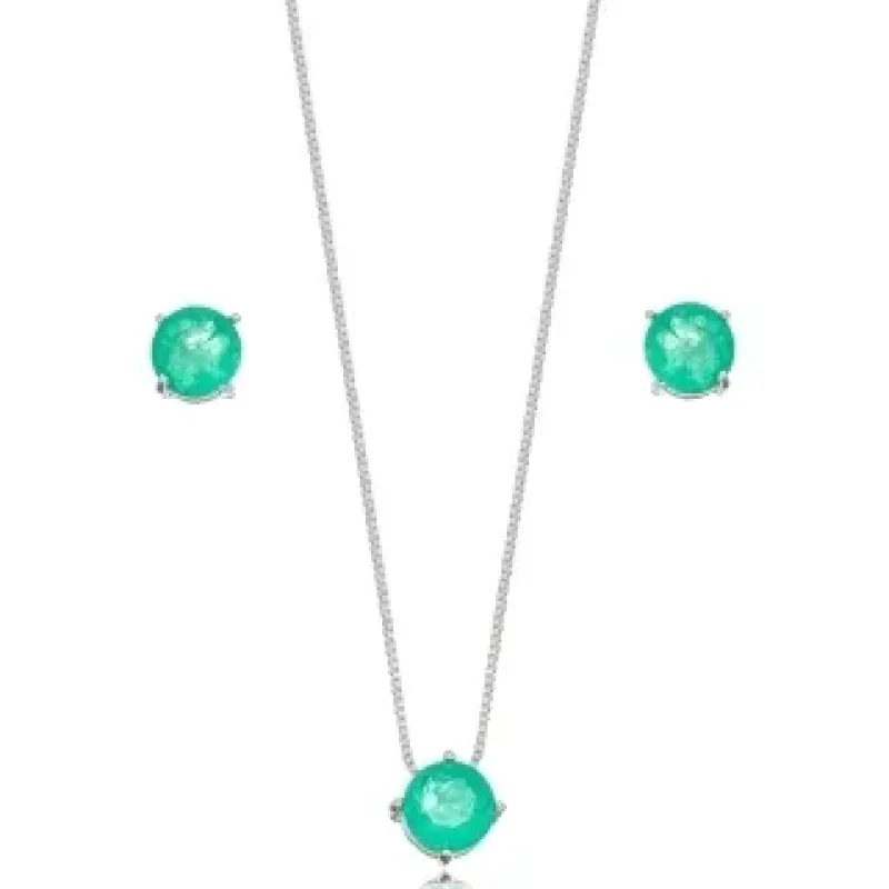 CONJUNTO REDONDO CRISTAL TURMALINA