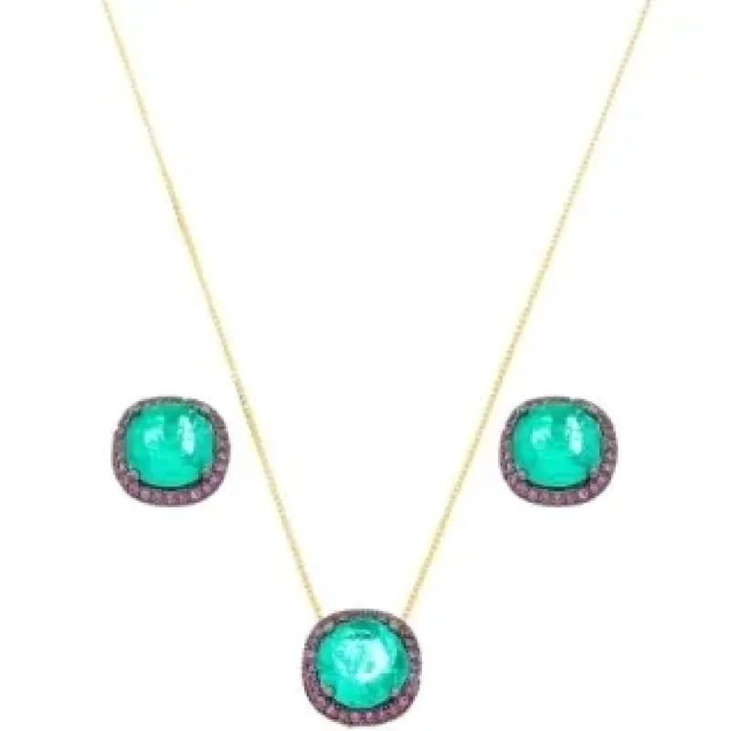 CONJUNTO TURMALINA ZIRCONIA RUBI
