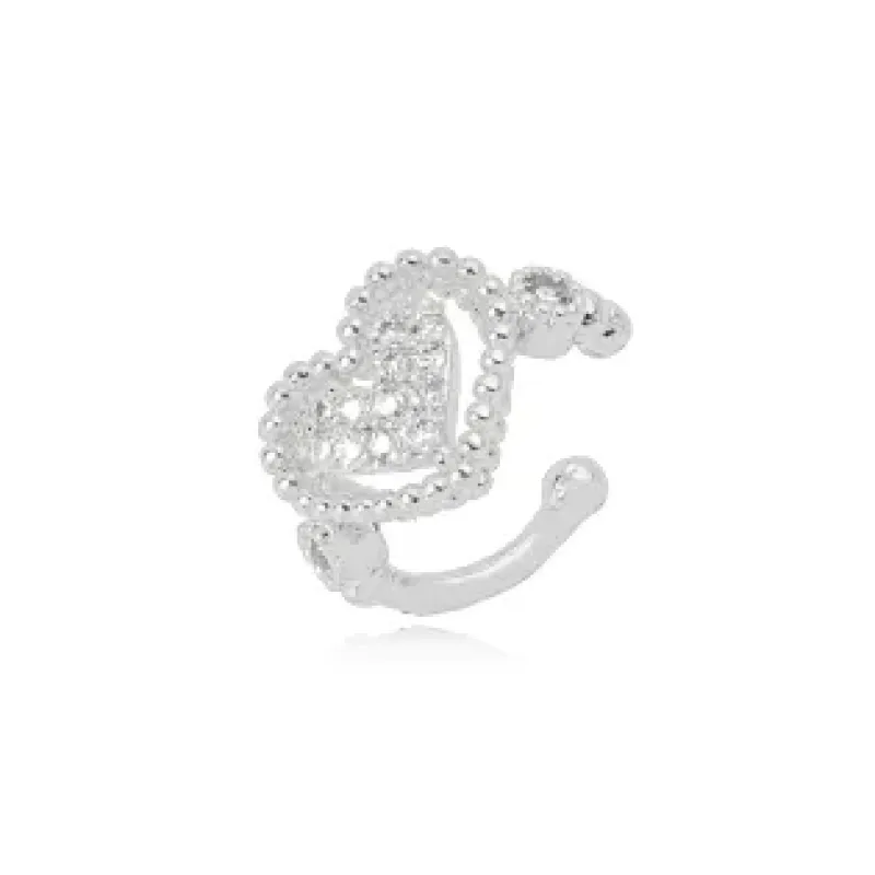 PIERCING CORACAO BOLINHA LISA ZIRCONIA CRISTAL