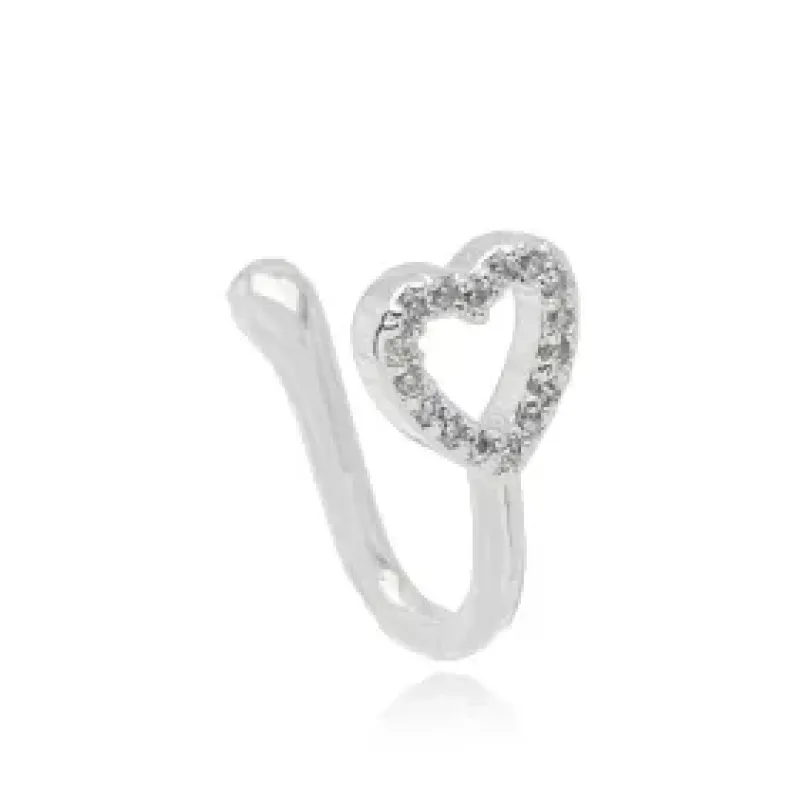 PIERCING CORACAO VAZADO ZIRCONIA CRISTAL