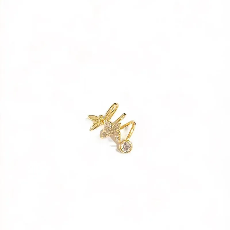 PIERCING FILEIRAS BORBOLETA ZIRCONIA CRISTAL