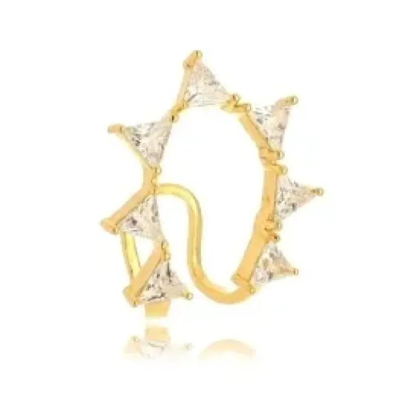 PIERCING FILEIRAS TRIANGULO CRISTAL