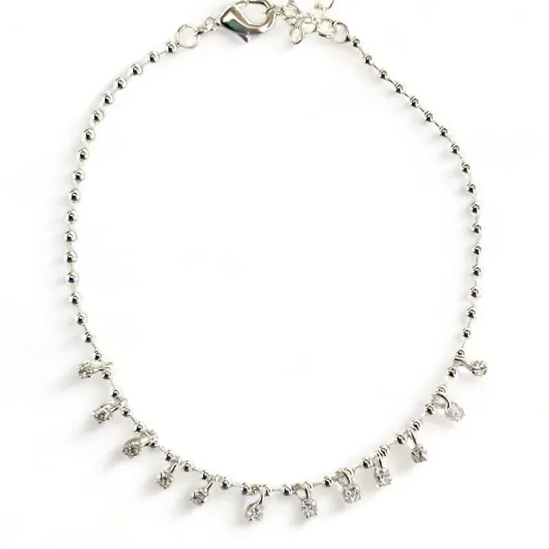 PULSEIRA BOLINHA ZIRCONIA CRISTAL