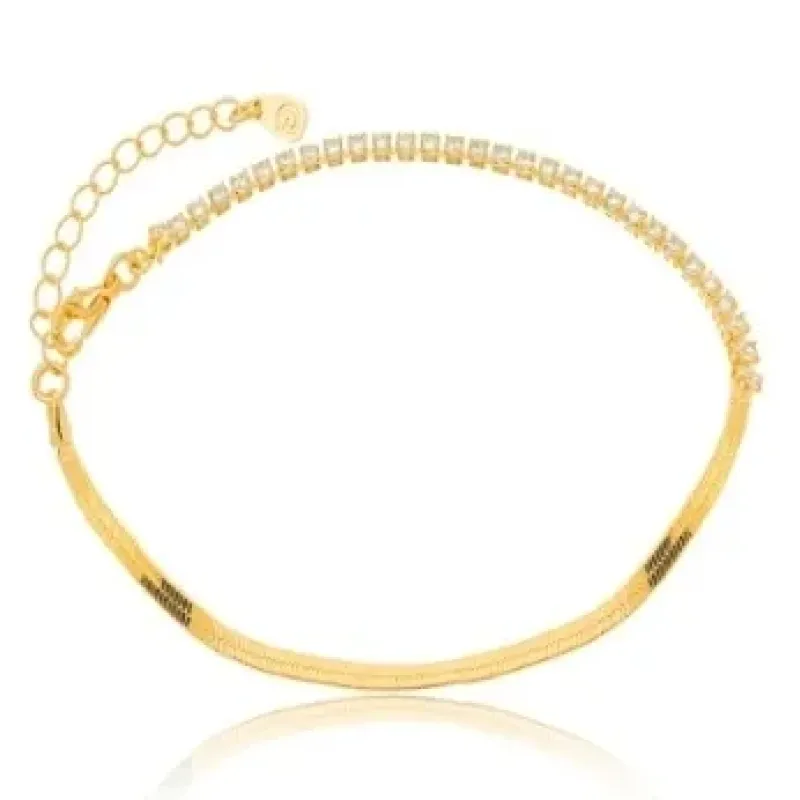 PULSEIRA FITA RIVIERA ZIRCONIA CRISTAL