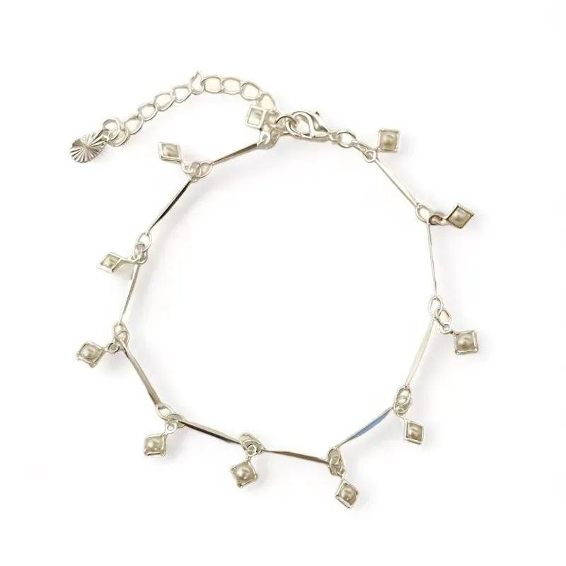 PULSEIRA PINGENTE QUADRADO PEROLAS