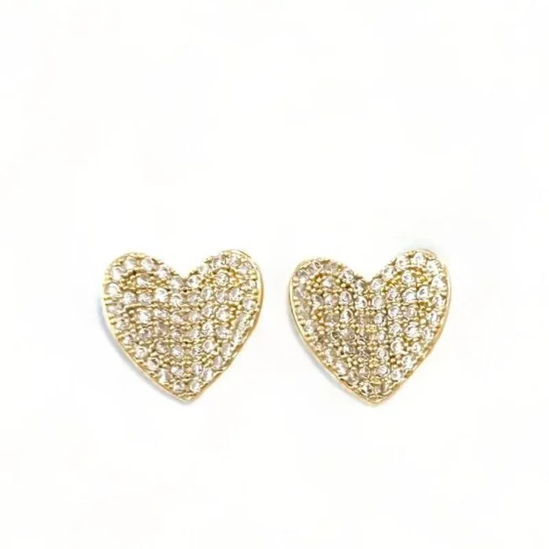 BRINCO CORAÇÃO DOBRADO ZIRCONIA CRISTAL