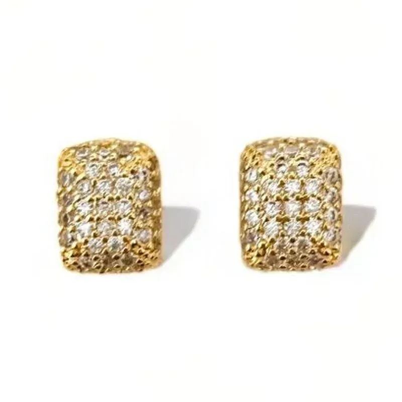 BRINCO RETANGULAR ARREDONDADO ZIRCONIA CRISTAL