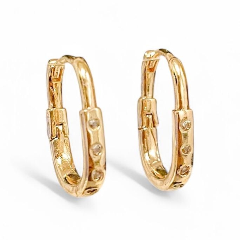 BRINCO ARGOLA BALANÇO ZIRCONIA CRISTAL