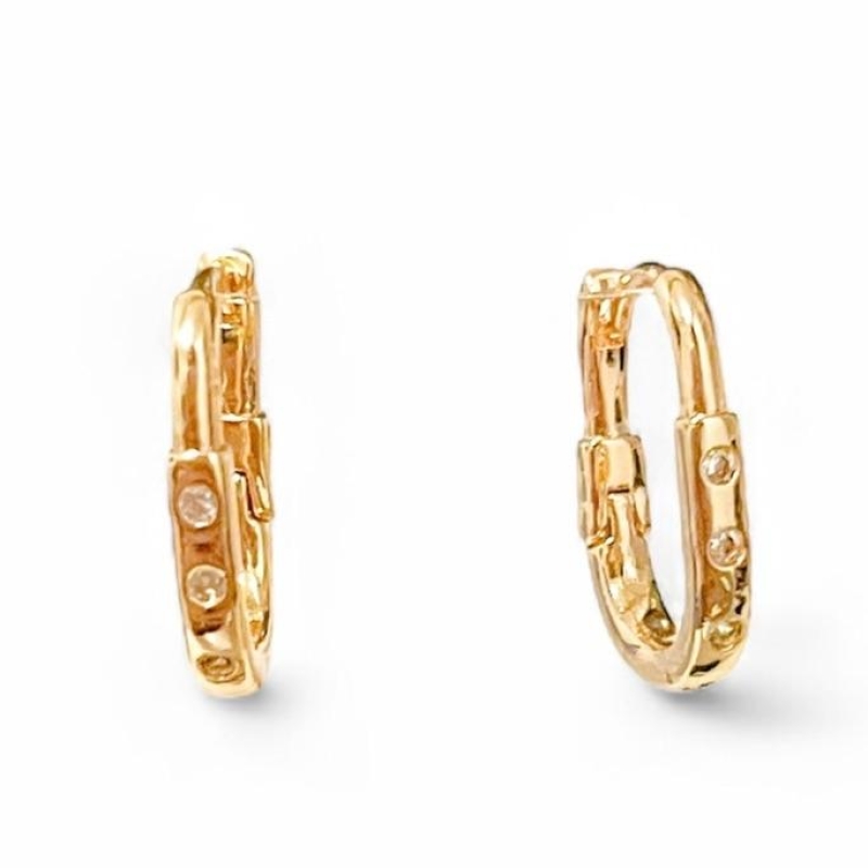 BRINCO ARGOLA BALANÇO ZIRCONIA CRISTAL