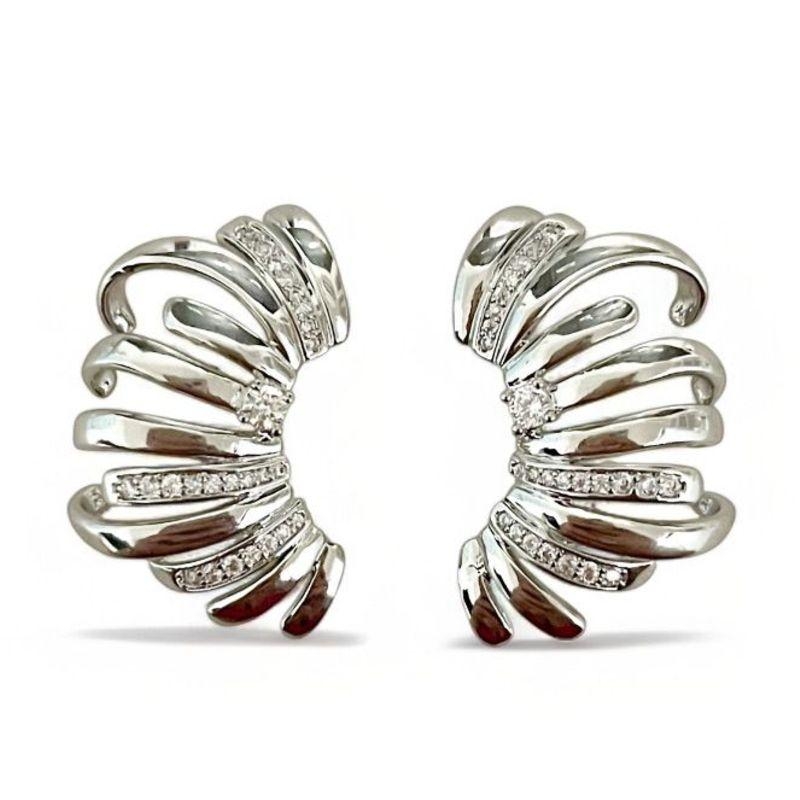 BRINCO EAR CUFF FILEIRAS ZIRCONIA CRISTAL