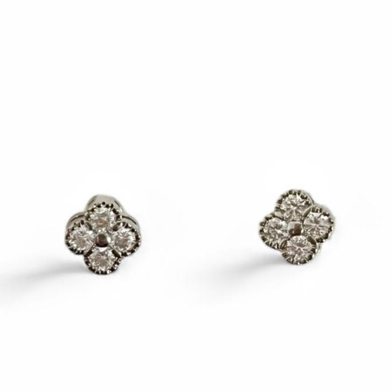 BRINCO TREVO ZIRCONIA CRISTAL