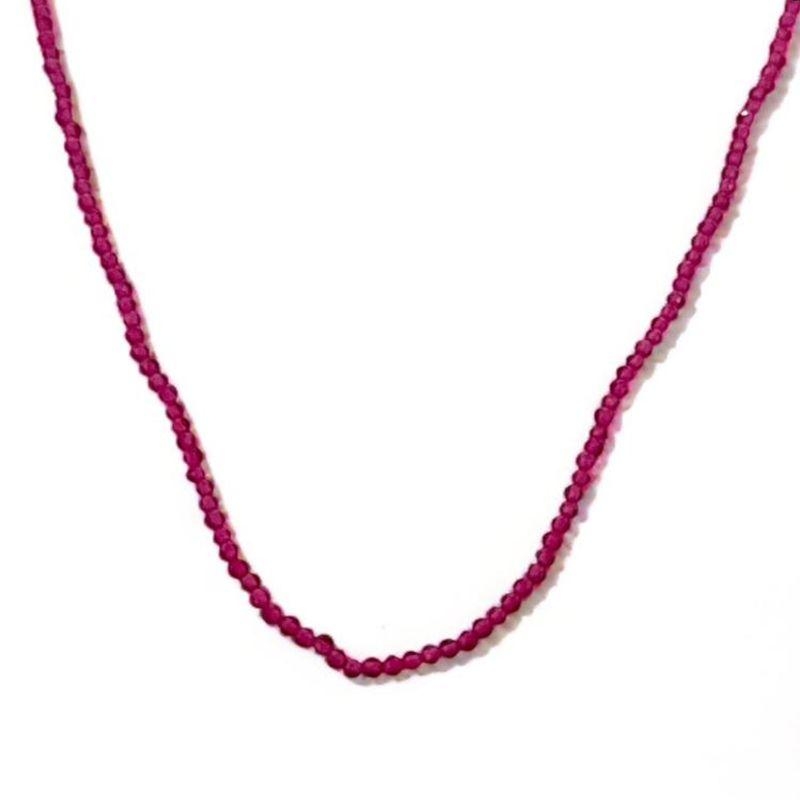 COLAR CRISTAIS ROSA 45