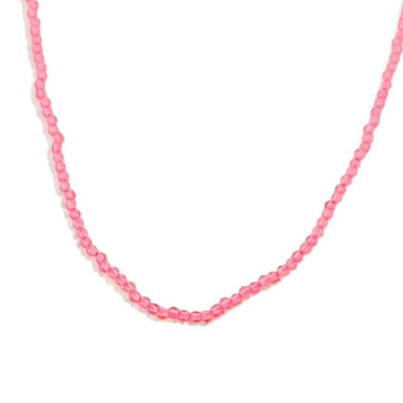 COLAR CRISTAIS ROSA CLARO 45