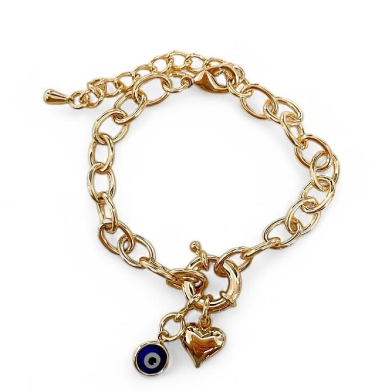 PULSEIRA ELOS PINGENTE OLHO GREGO
