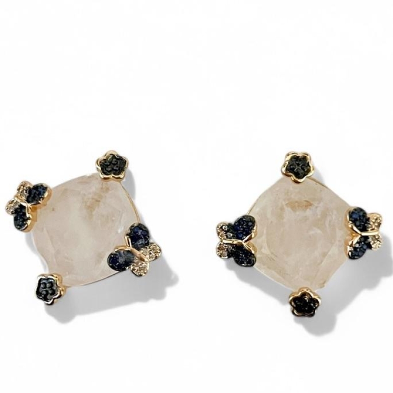BRINCO PEDRA CRISTAL BORBOLETA ZIRCONIA COLOR