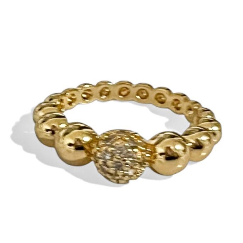 ANEL BOLINHAS ZIRCONIA CRISTAL 28
