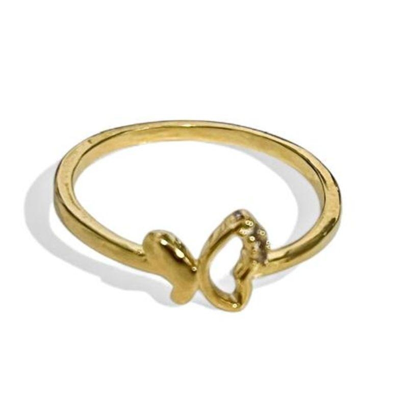 ANEL BORBOLETA VAZADA ZIRCONIA CRISTAL 18