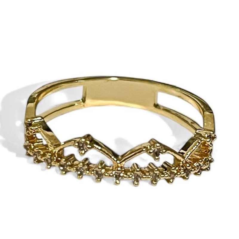 ANEL COROA ZIRCONIA CRISTAL 19
