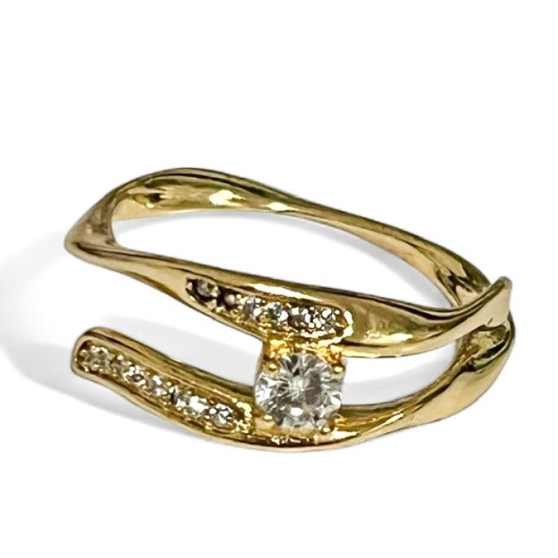 ANEL FILEIRAS PEDRA ZIRCONIA CRISTAL 20