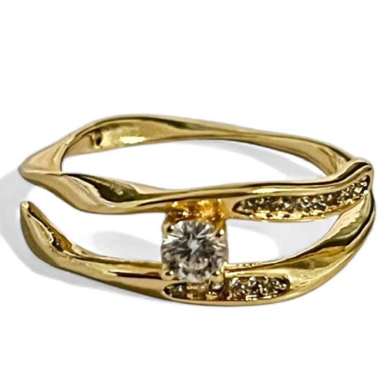 ANEL FILEIRAS PEDRA ZIRCONIA CRISTAL 22