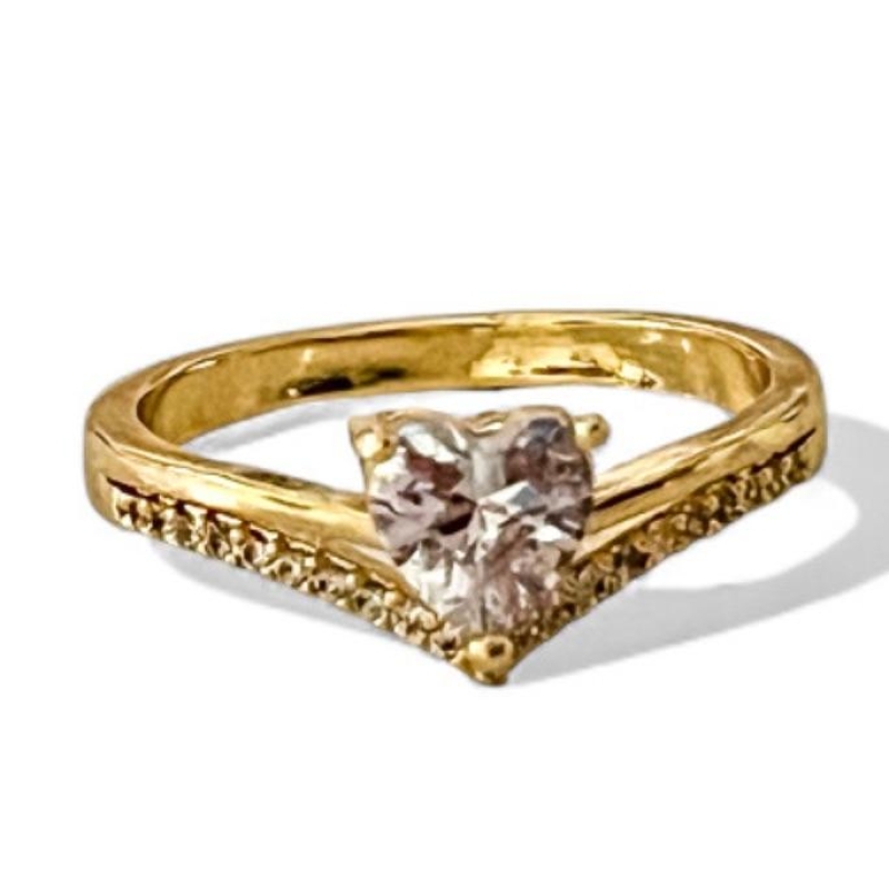 ANEL SOLITARIO CORAÇÃO PEDRA ZIRCONIA CRISTAL 19
