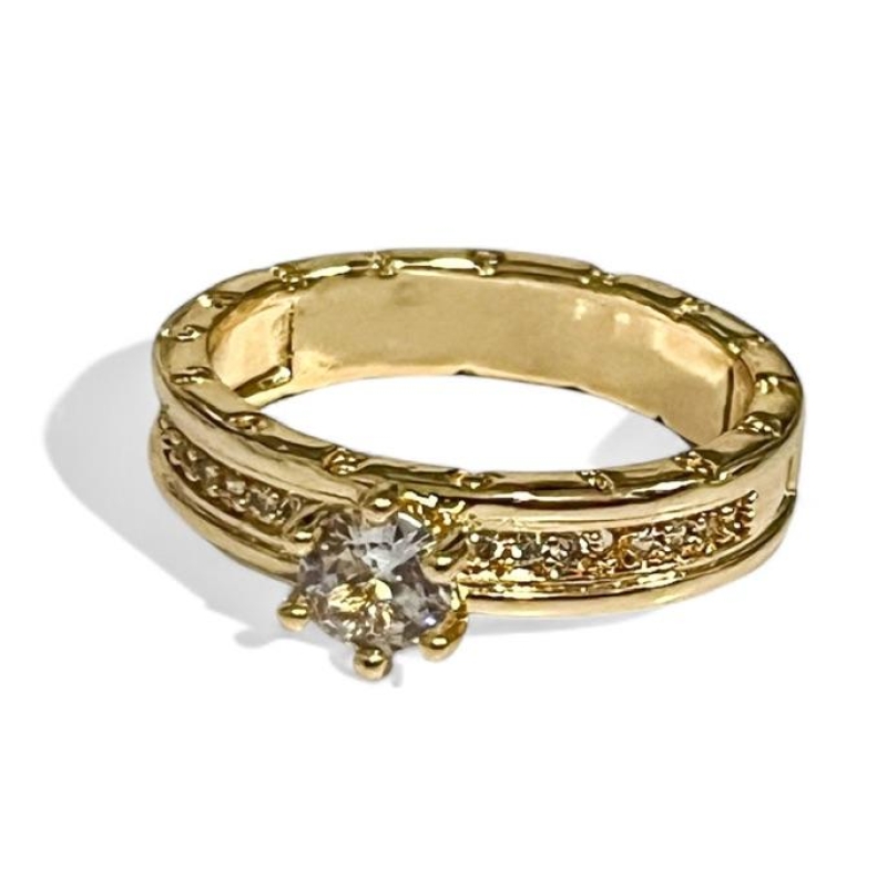 ANEL SOLITARIO PEDRA ZIRCONIA CRISTAL 14