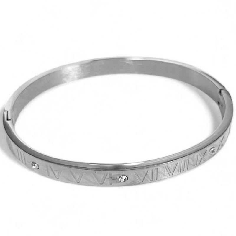 PULSEIRA BRACELETE ALGARISMOS ROMANOS STRASS CRISTAL