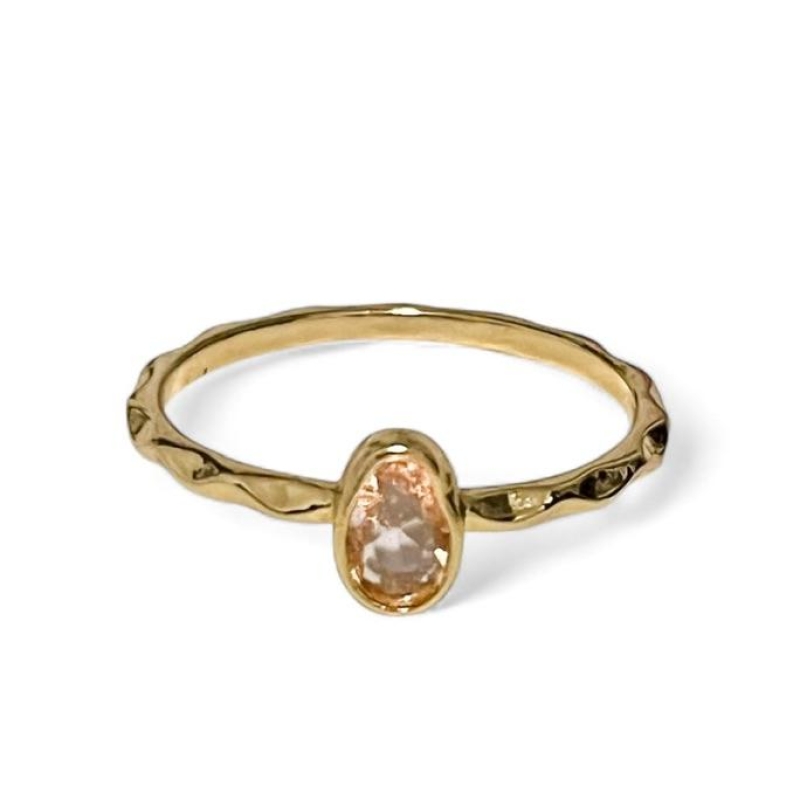 ANEL OVAL QUARTZO ROSA 23