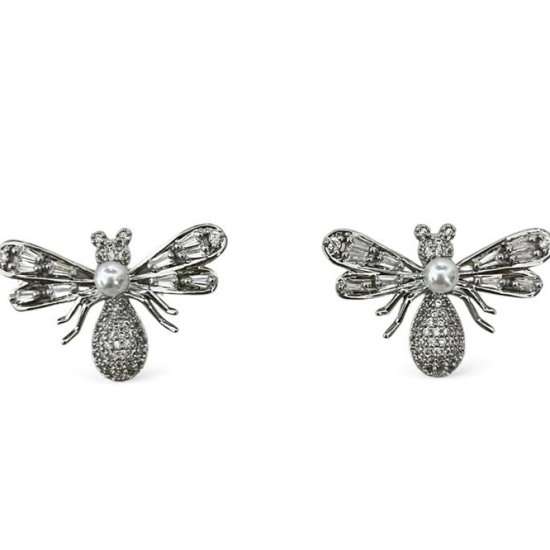 BRINCO ABELHA ZIRCONIA CRISTAL