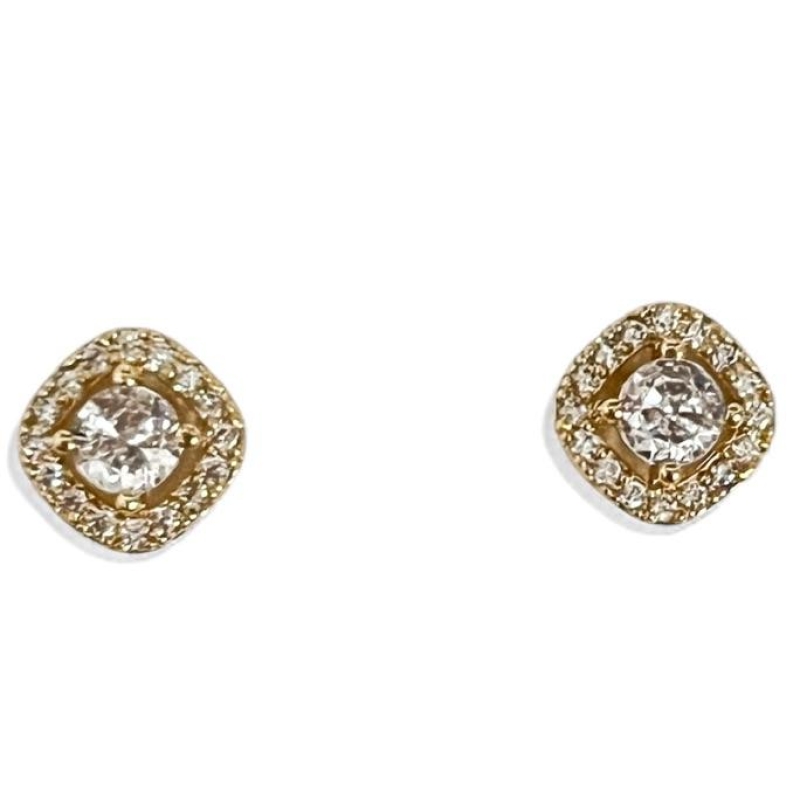 BRINCO QUADRADO VAZADO ZIRCONIA CRISTAL